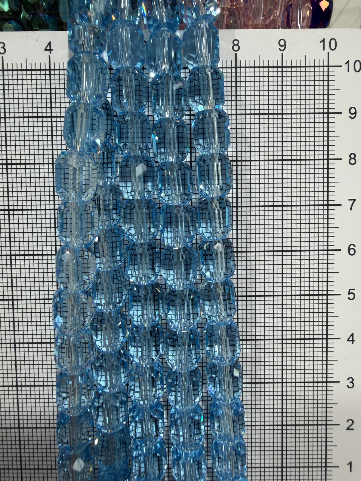 8mm High Quality Faceted Barrel Glass Beads Strand - Approx. 80 pcs - Sky Blue