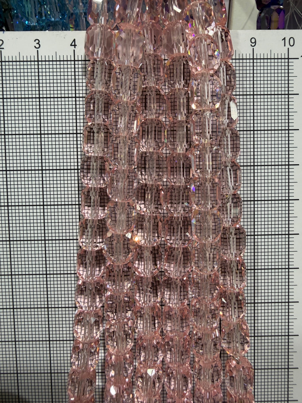 8mm High Quality Faceted Barrel Glass Beads Strand - Approx. 80 pcs - Blush Pink Style A