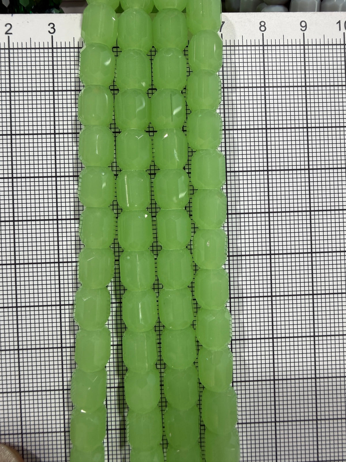8mm High Quality Faceted Barrel Glass Beads Strand - Approx. 80 pcs - Lime Green Style A
