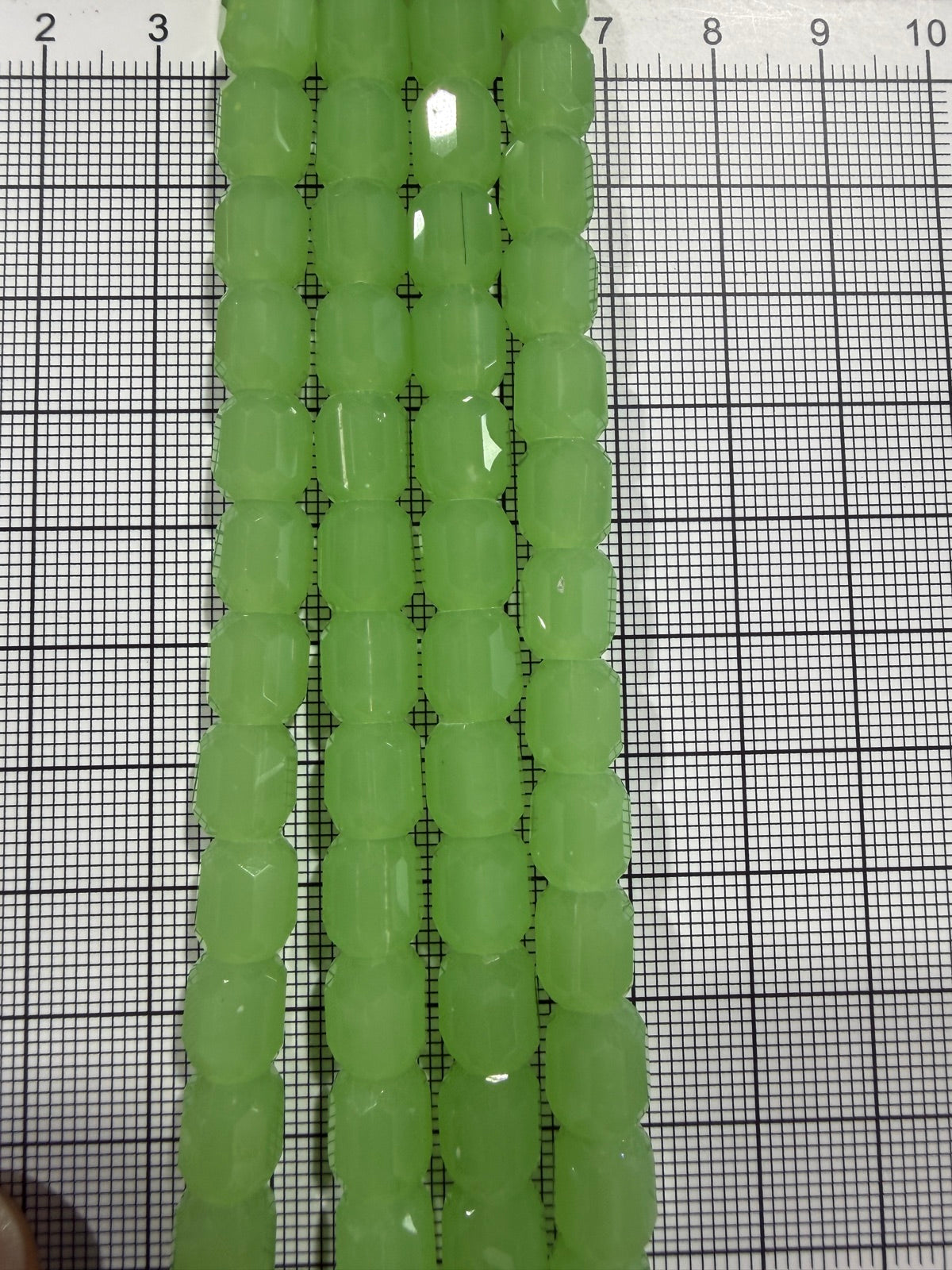 8mm High Quality Faceted Barrel Glass Beads Strand - Approx. 80 pcs - Lime Green Style B