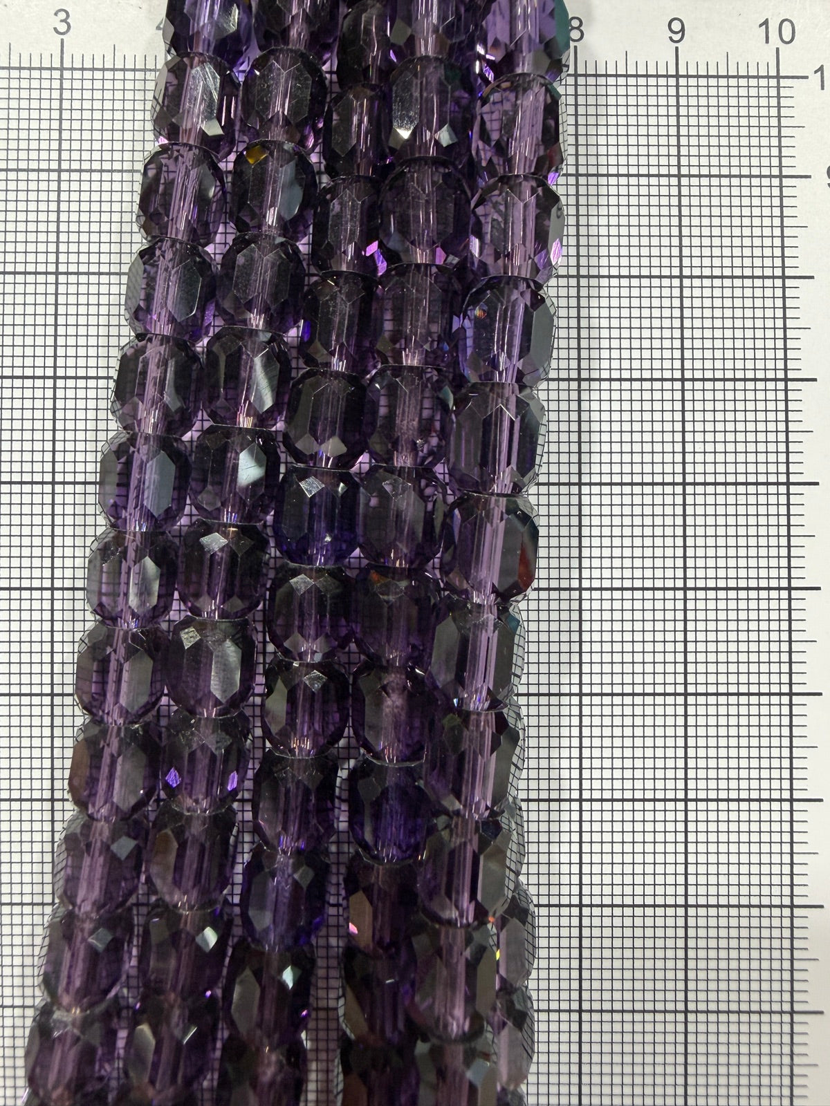8mm High Quality Faceted Barrel Glass Beads Strand - Approx. 80 pcs - Deep Violet Style A