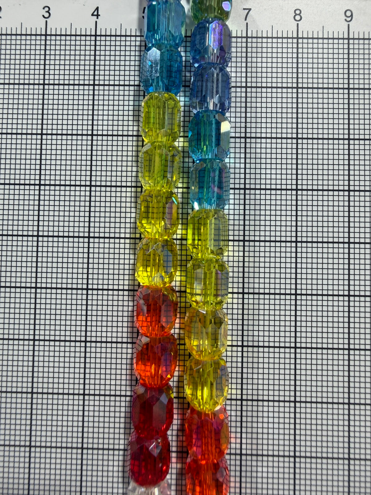 8mm High Quality Faceted Barrel Glass Beads Strand - Approx. 80 pcs - Rainbow Mix
