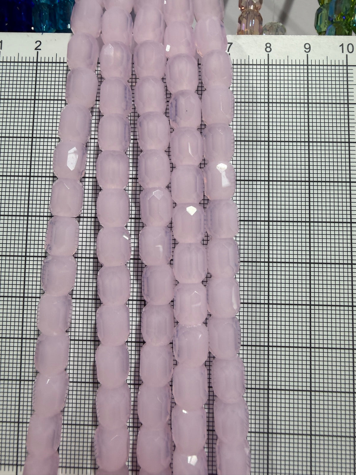 8mm High Quality Faceted Barrel Glass Beads Strand - Approx. 80 pcs - Soft Pink (Jelly Pink)