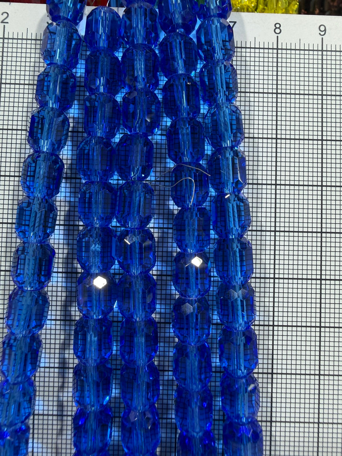 8mm High Quality Faceted Barrel Glass Beads Strand - Approx. 80 pcs - Bright Royal Blue