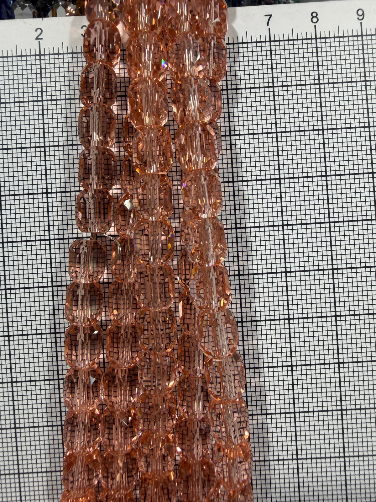 8mm High Quality Faceted Barrel Glass Beads Strand - Approx. 80 pcs - Blush Rose