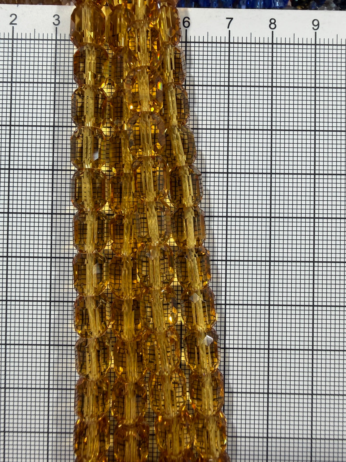 8mm High Quality Faceted Barrel Glass Beads Strand - Approx. 80 pcs - Golden Amber Style A
