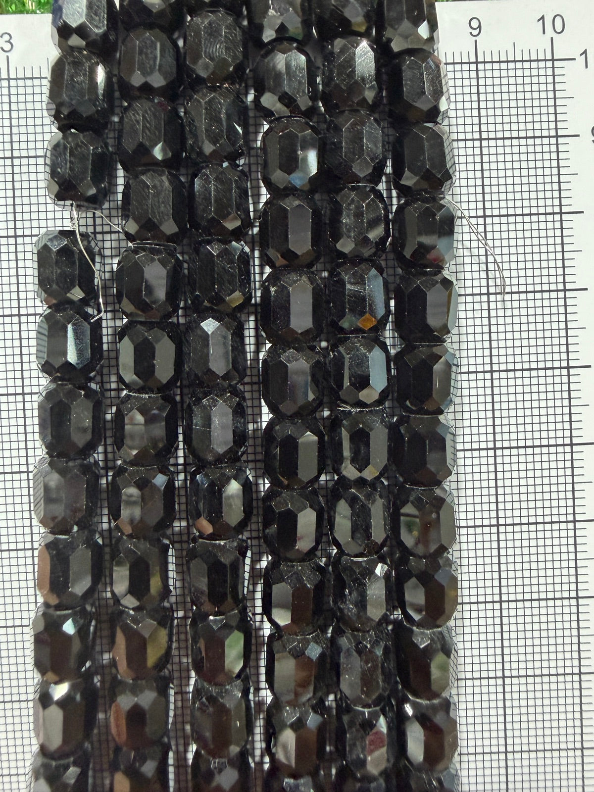 8mm High Quality Faceted Barrel Glass Beads Strand - Approx. 80 pcs - Smoky Black