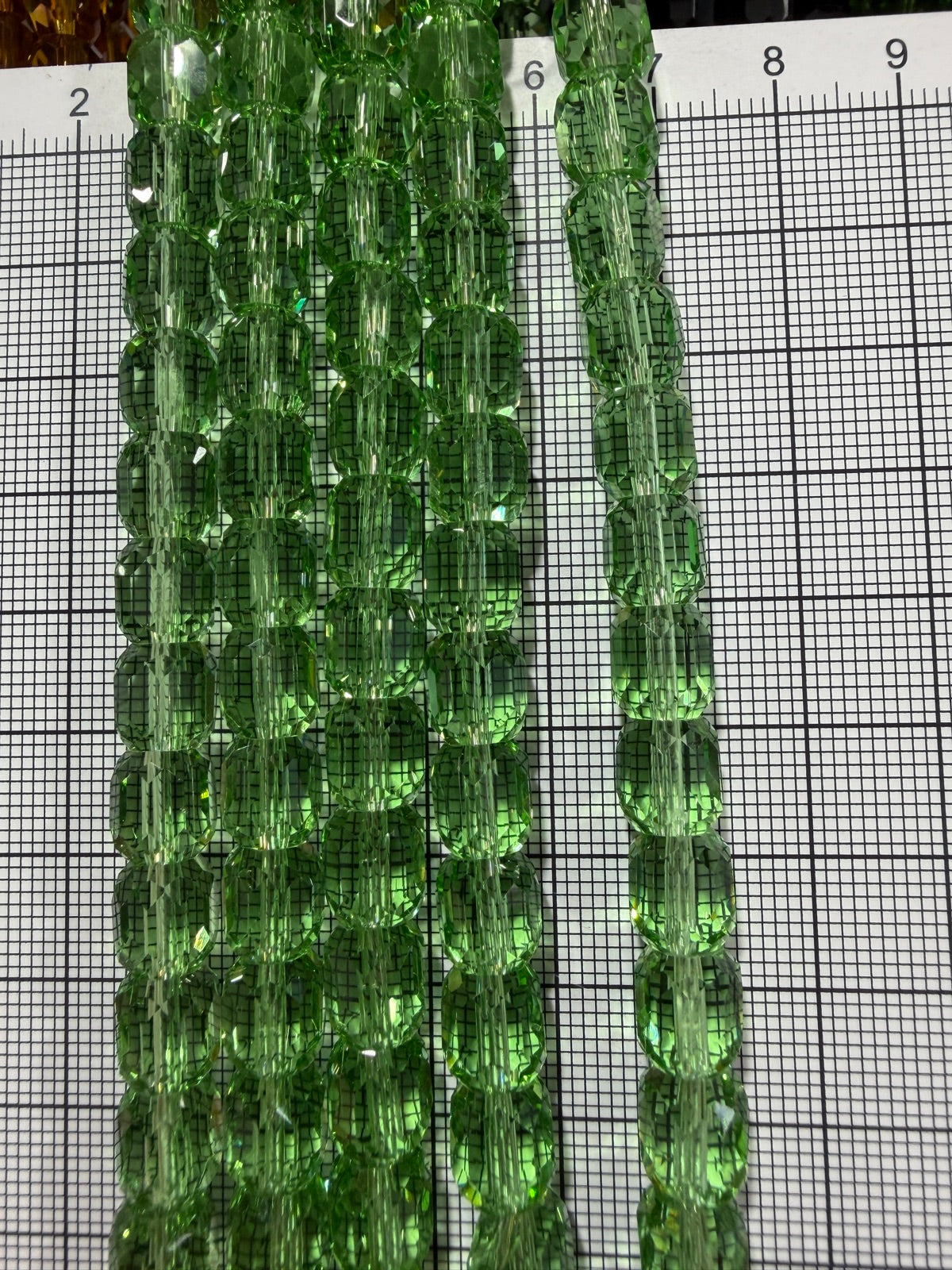 8mm High Quality Faceted Barrel Glass Beads Strand - Approx. 80 pcs - Grass Green Style A