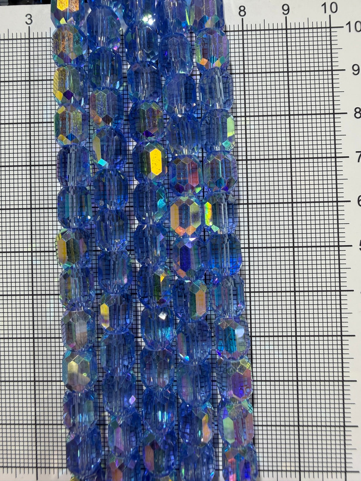8mm High Quality Faceted Barrel Glass Beads Strand - Approx. 80 pcs - Cobalt Blue AB