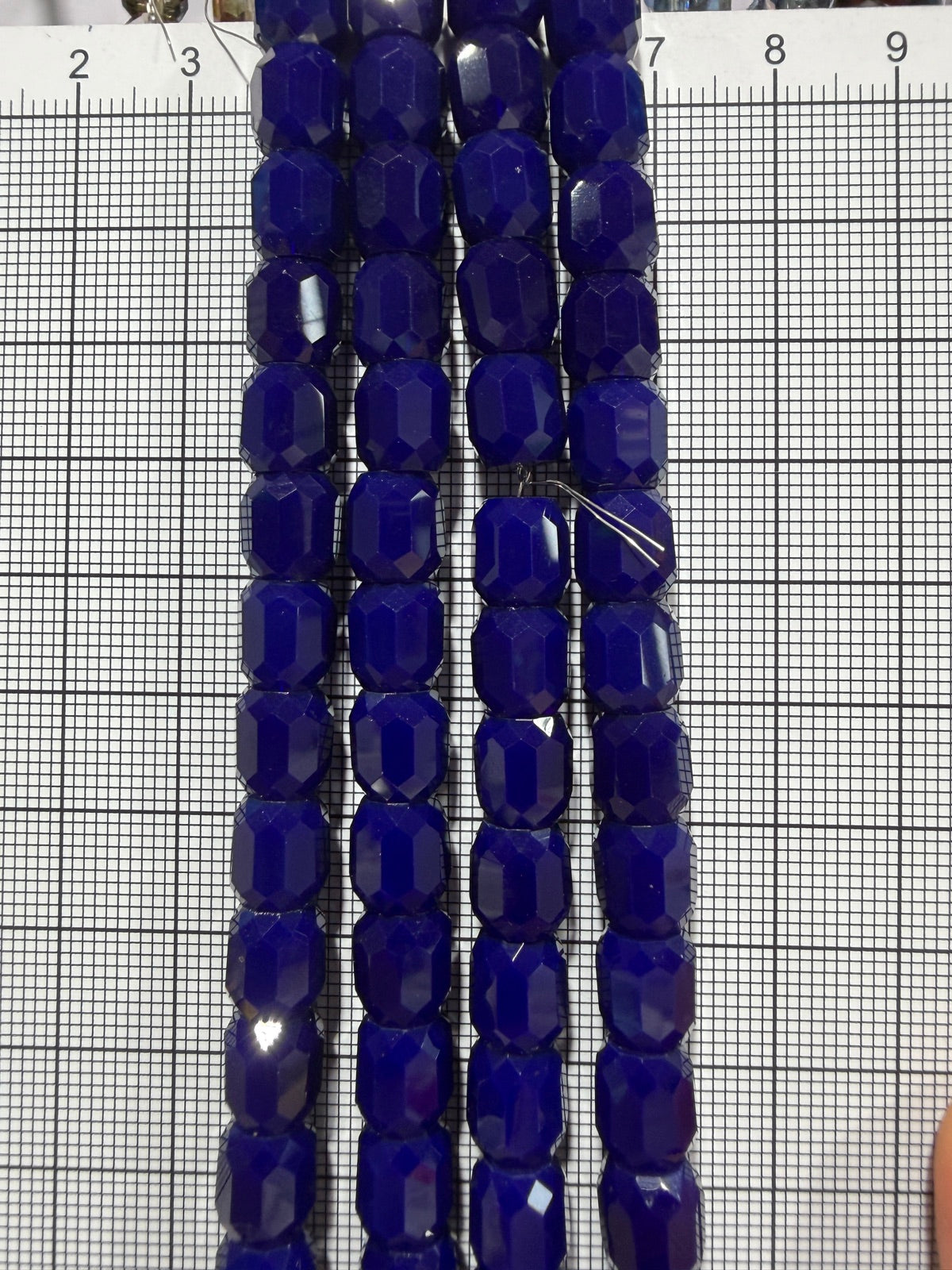 8mm High Quality Faceted Barrel Glass Beads Strand - Approx. 80 pcs - Deep Violet Style B