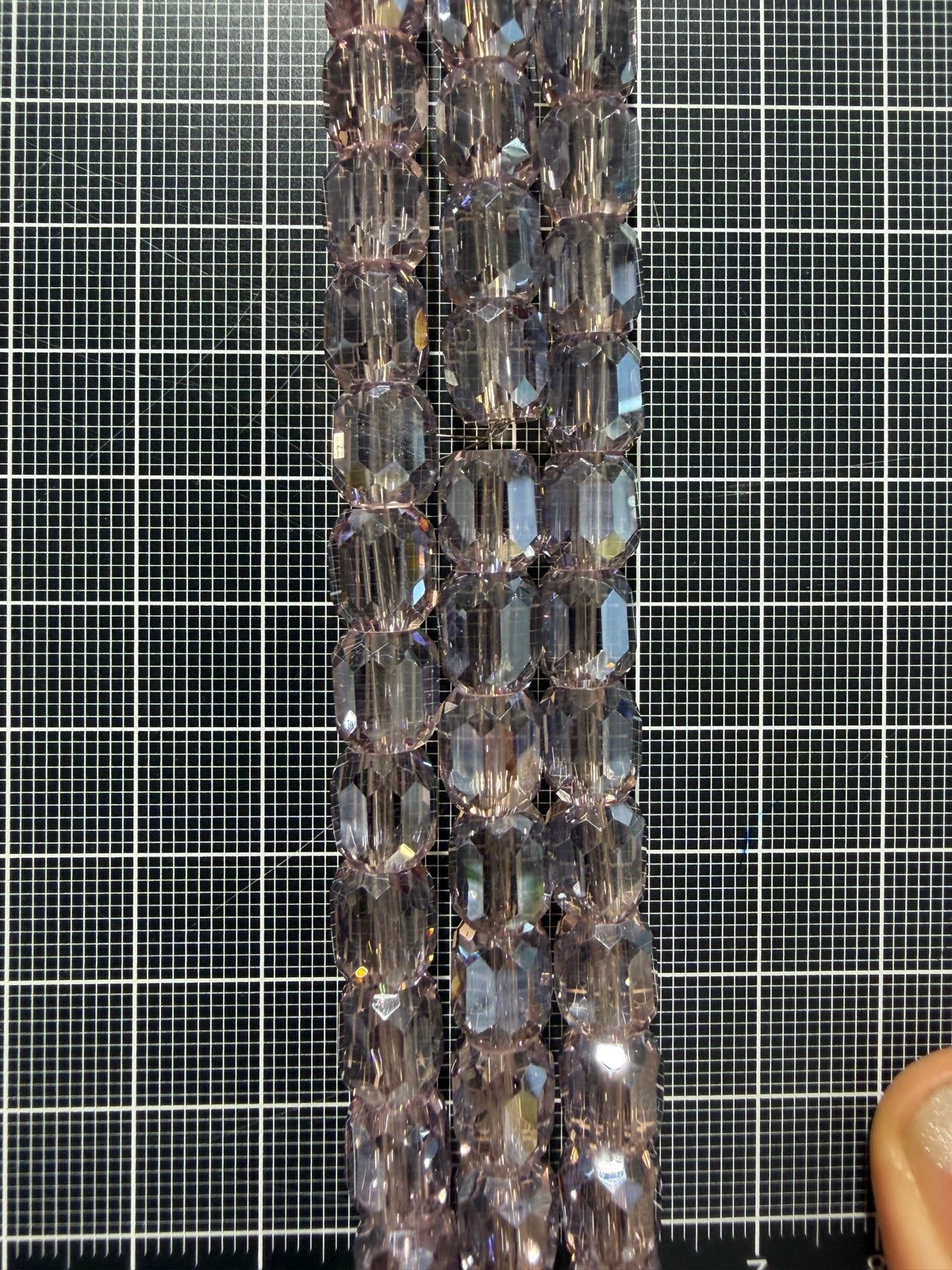 8mm High Quality Faceted Barrel Glass Beads Strand - Approx. 80 pcs - Smoky Grey