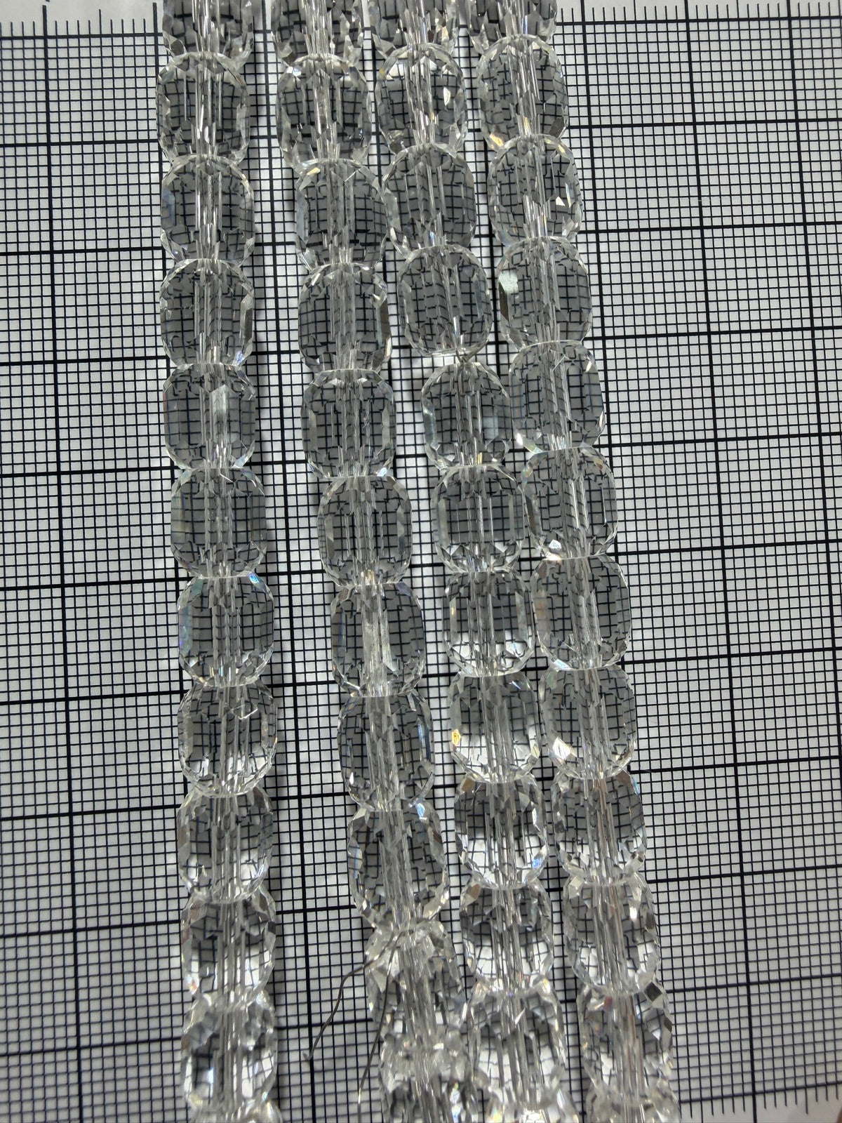 8mm High Quality Faceted Barrel Glass Beads Strand - Approx. 80 pcs - Clear Crystal