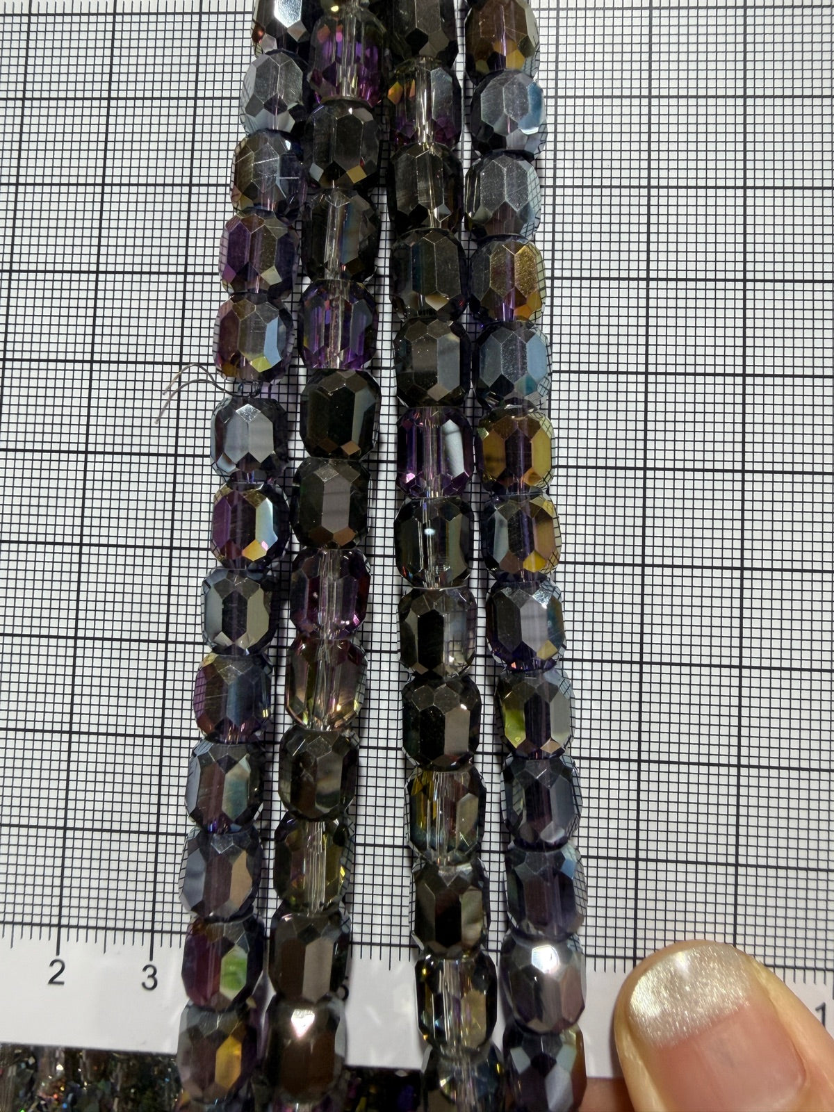8mm High Quality Faceted Barrel Glass Beads Strand - Approx. 80 pcs - Smoky Iris AB