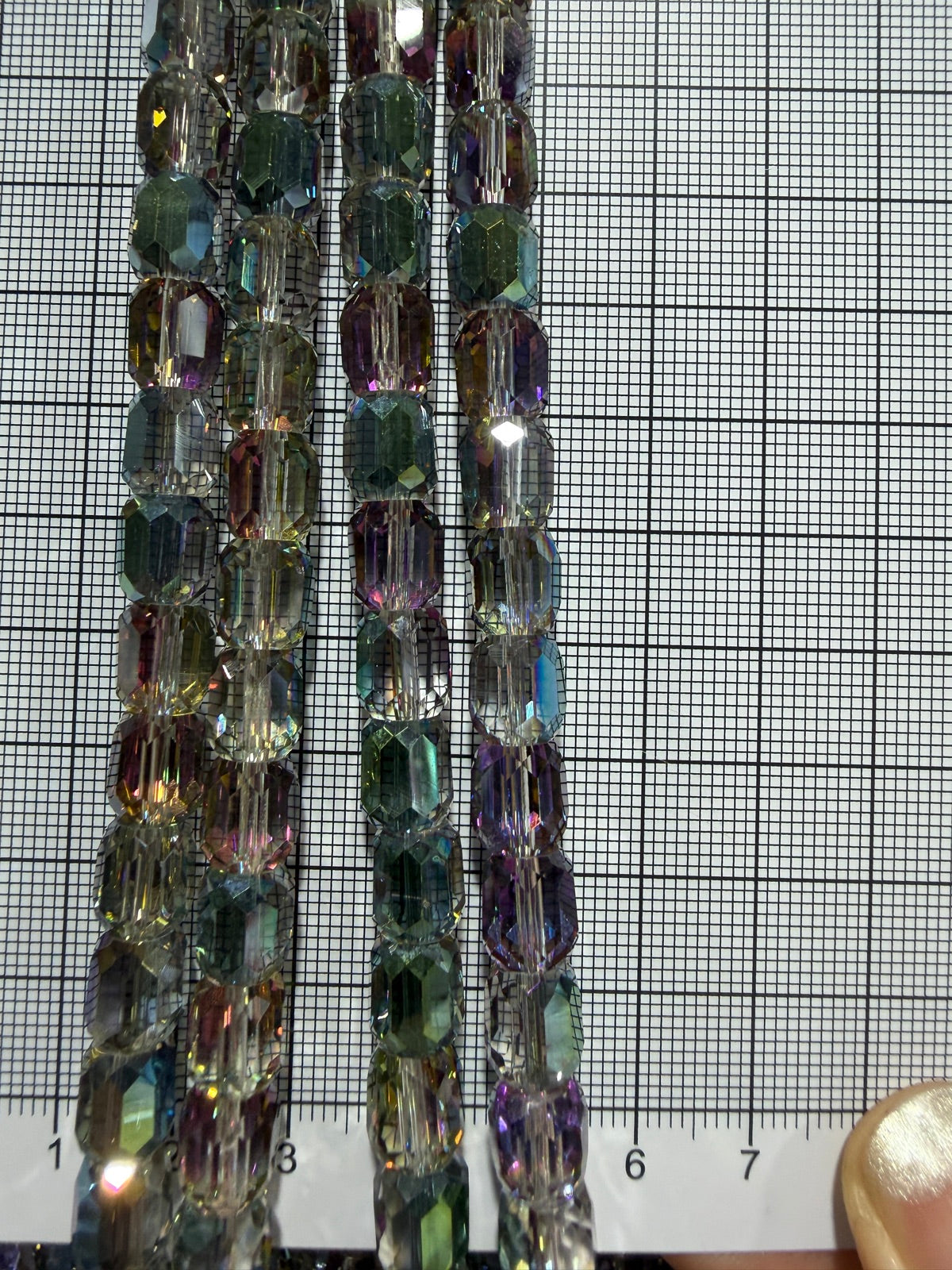 8mm High Quality Faceted Barrel Glass Beads Strand - Approx. 80 pcs - Multicolour AB Style D