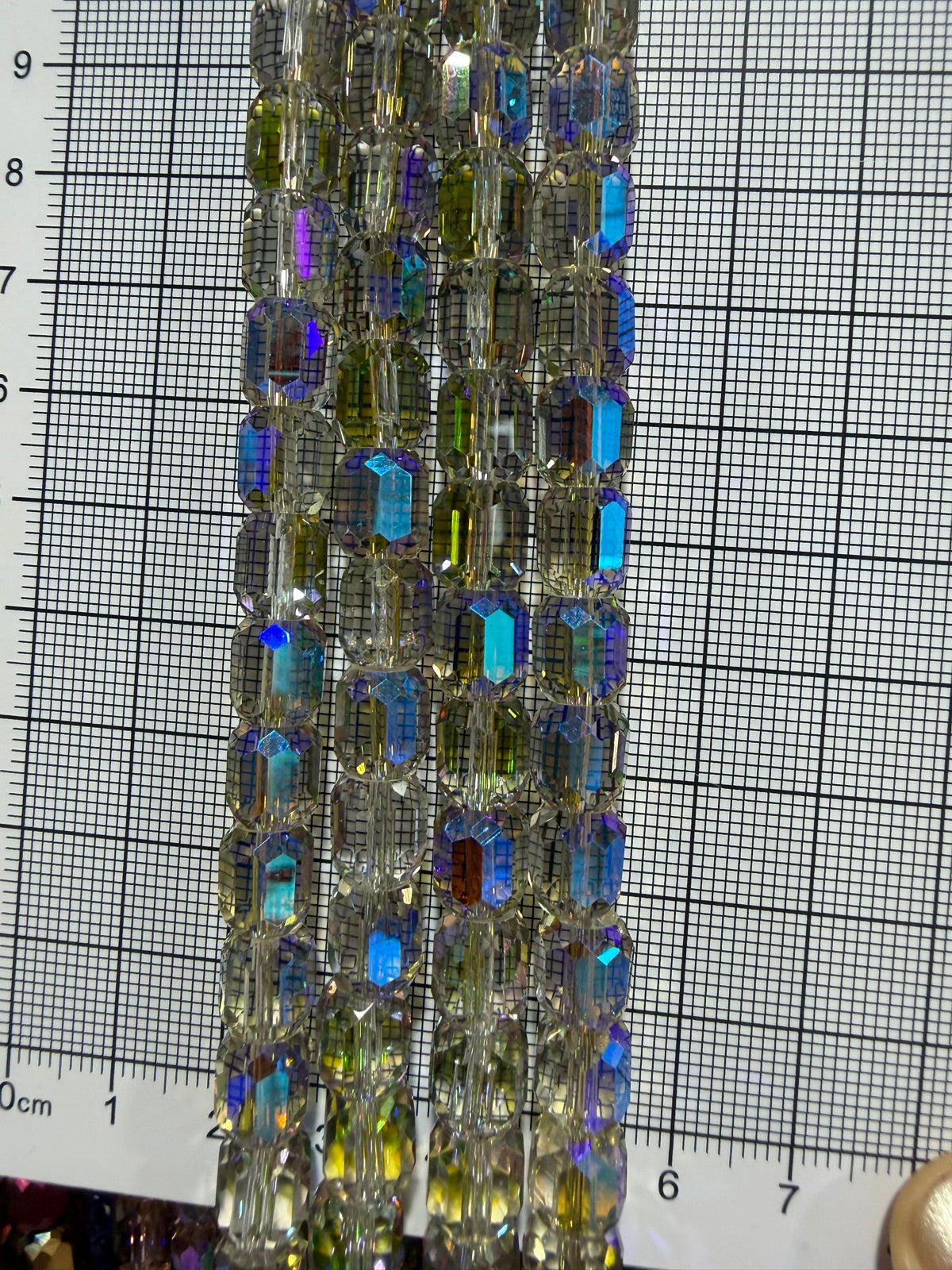 8mm High Quality Faceted Barrel Glass Beads Strand - Approx. 80 pcs - Lime Green AB Style B